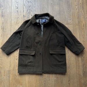 Vintage Burberrys’ Wool Field Coat 80s Olive
